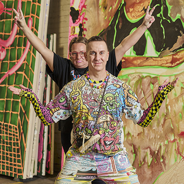 Jeremy Scott and Katherine Bernhardt