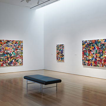 paintings by Emilio Villalba on display at the Nerman